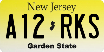 NJ license plate A12RKS