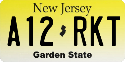 NJ license plate A12RKT