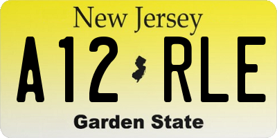 NJ license plate A12RLE
