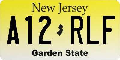 NJ license plate A12RLF