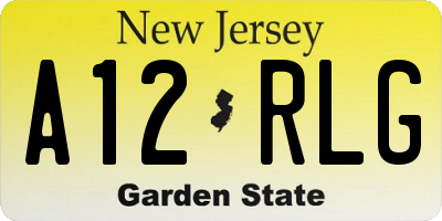NJ license plate A12RLG