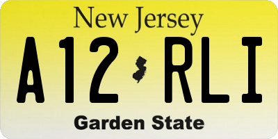 NJ license plate A12RLI