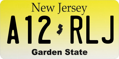 NJ license plate A12RLJ