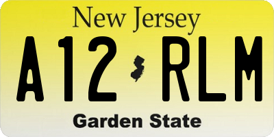 NJ license plate A12RLM