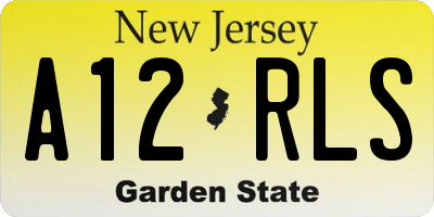 NJ license plate A12RLS