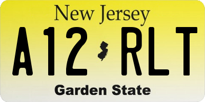 NJ license plate A12RLT
