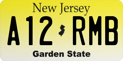NJ license plate A12RMB