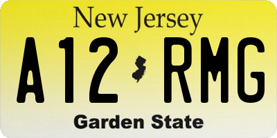 NJ license plate A12RMG