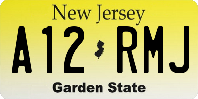 NJ license plate A12RMJ