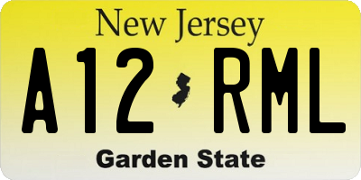 NJ license plate A12RML