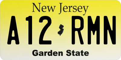 NJ license plate A12RMN