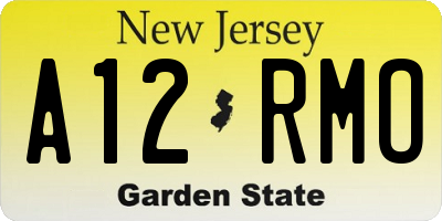 NJ license plate A12RMO