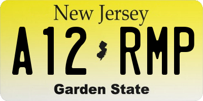 NJ license plate A12RMP