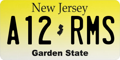NJ license plate A12RMS