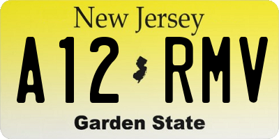 NJ license plate A12RMV