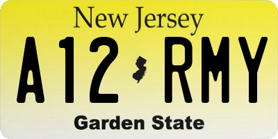 NJ license plate A12RMY
