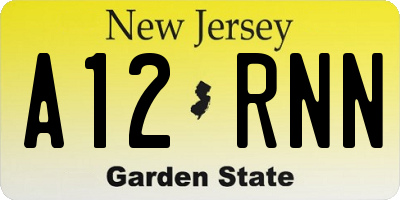 NJ license plate A12RNN