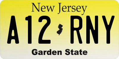 NJ license plate A12RNY