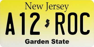 NJ license plate A12ROC