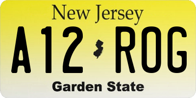 NJ license plate A12ROG