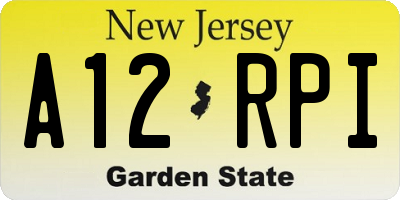 NJ license plate A12RPI