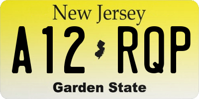 NJ license plate A12RQP