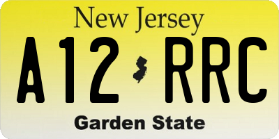 NJ license plate A12RRC