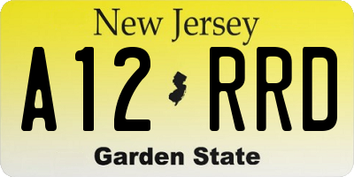 NJ license plate A12RRD