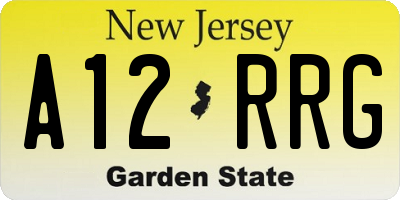 NJ license plate A12RRG