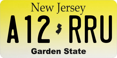 NJ license plate A12RRU