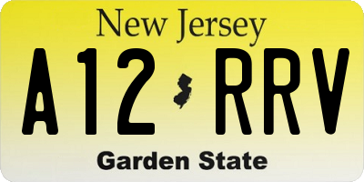 NJ license plate A12RRV