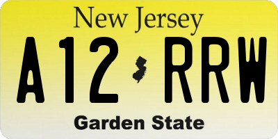 NJ license plate A12RRW