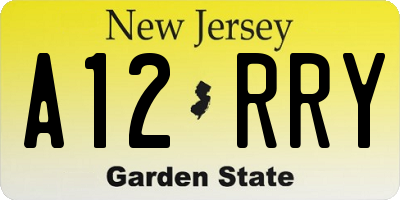 NJ license plate A12RRY