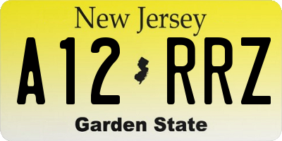 NJ license plate A12RRZ