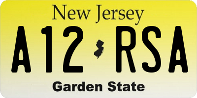 NJ license plate A12RSA