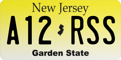 NJ license plate A12RSS