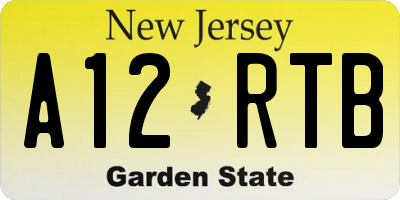 NJ license plate A12RTB