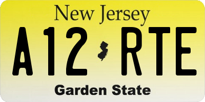 NJ license plate A12RTE