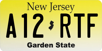 NJ license plate A12RTF