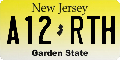 NJ license plate A12RTH
