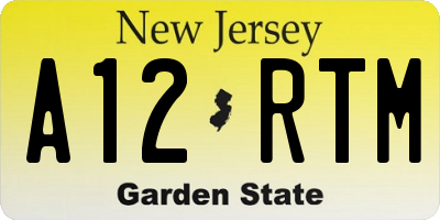 NJ license plate A12RTM