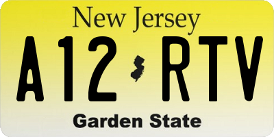 NJ license plate A12RTV