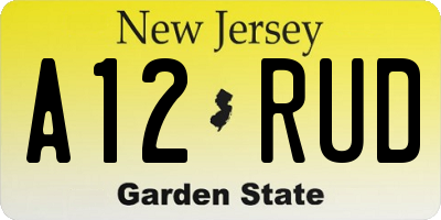 NJ license plate A12RUD