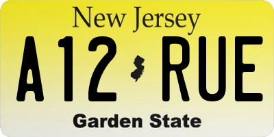 NJ license plate A12RUE