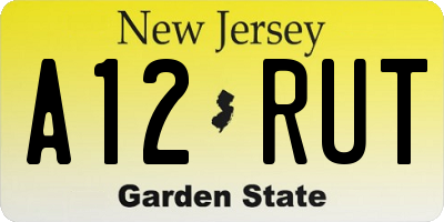 NJ license plate A12RUT