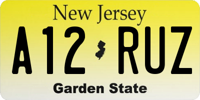 NJ license plate A12RUZ
