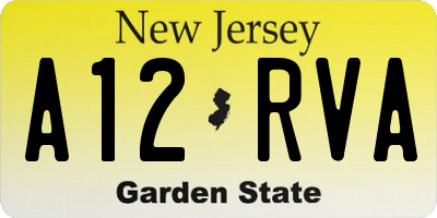 NJ license plate A12RVA