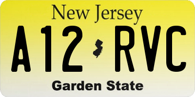NJ license plate A12RVC