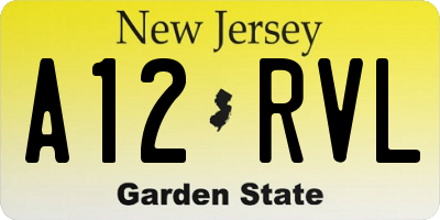 NJ license plate A12RVL