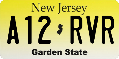 NJ license plate A12RVR